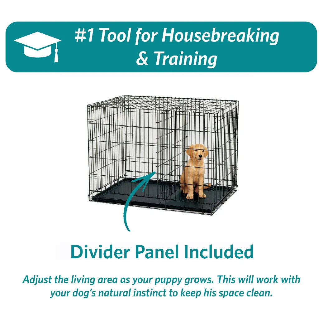 MidWest Homes For Pets Double Door iCrate Metal Dog Crate, 42" dog house  dog cage  dog kennel