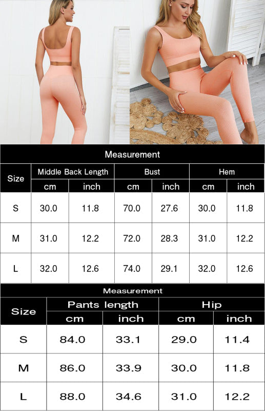 Women's Seamless Solid Color Yoga Wear Set